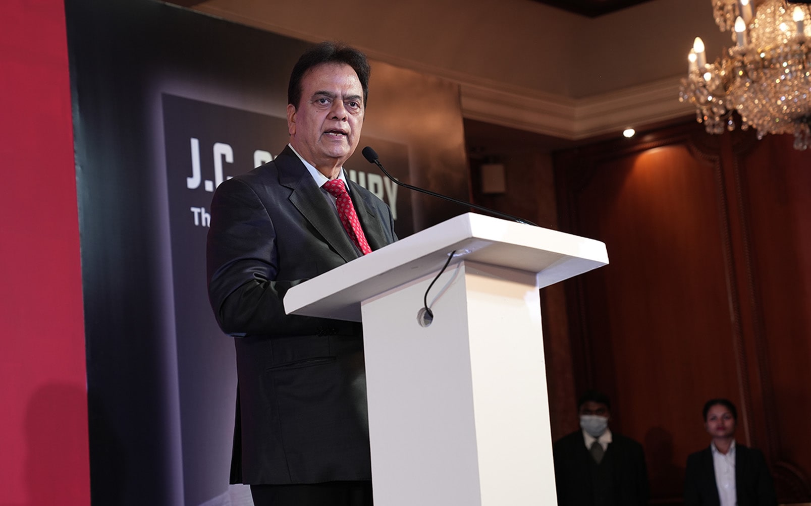 Dr J C Chaudhry unveiling his biography at event