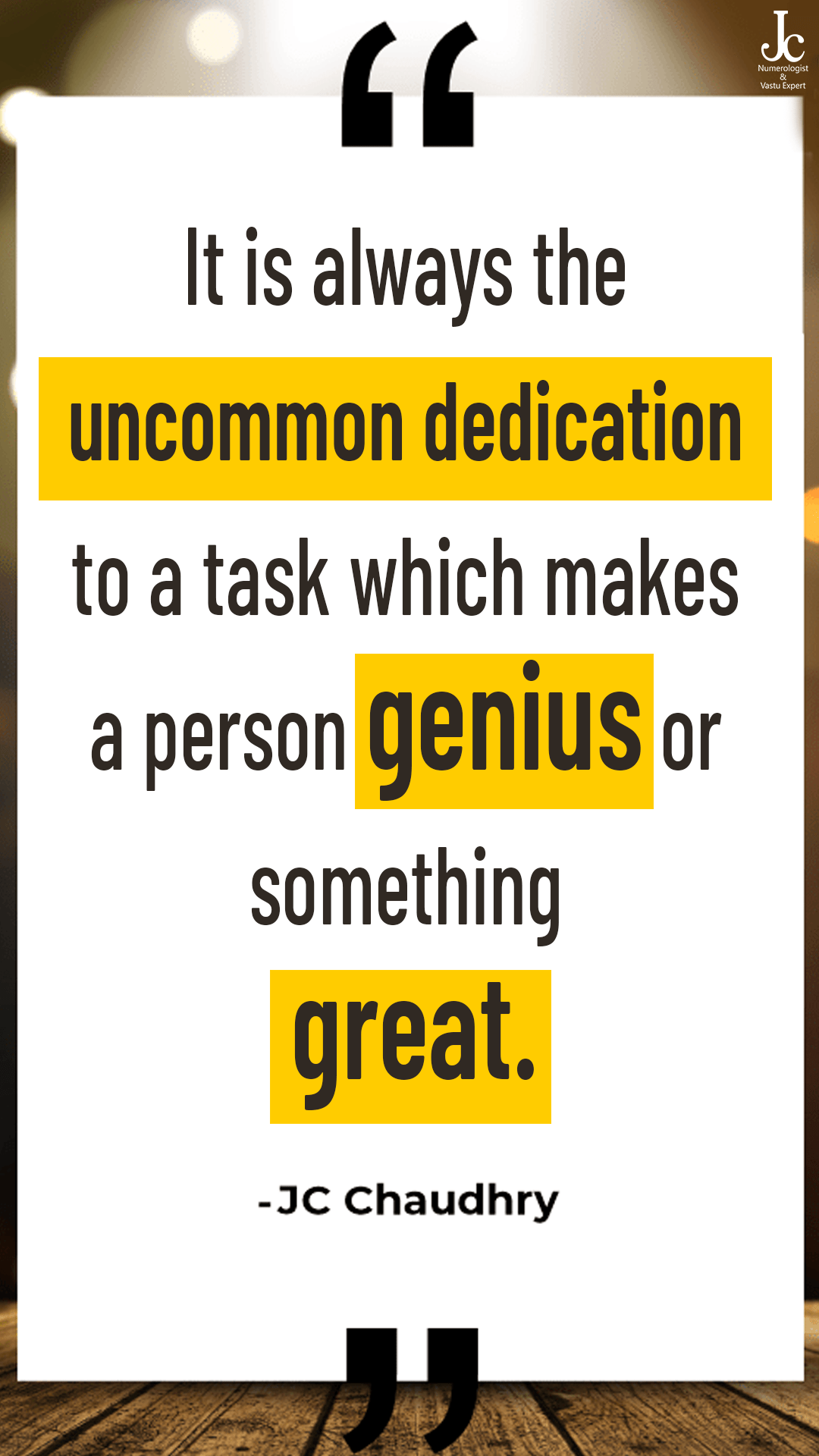 Uncommon dedication leads to greatness